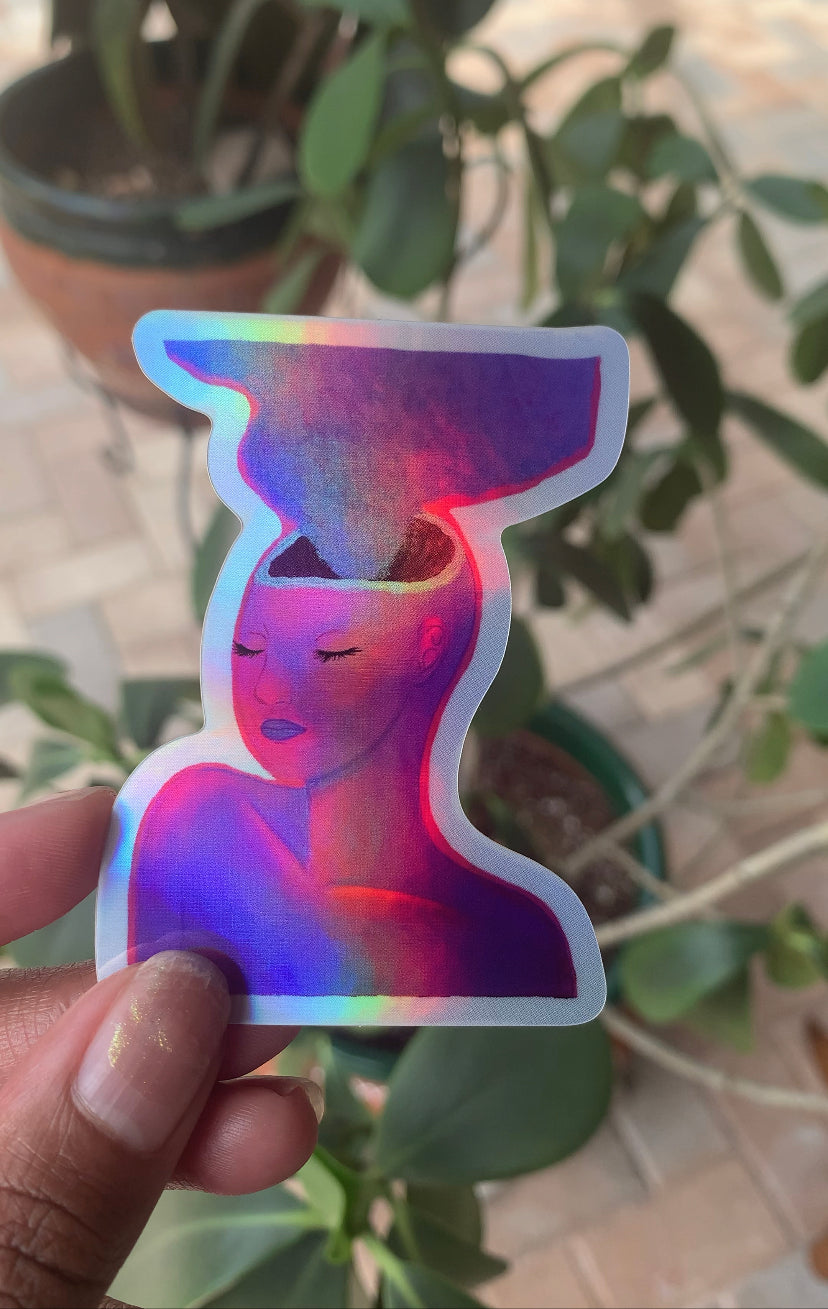 Holographic Amethyst Dreams Sticker